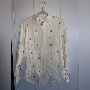 J. Crew Men’s Large Corduroy Skiing Long Sleeve Button Down Shirt Cream